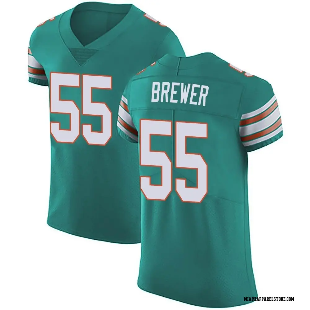 Aaron Brewer Men's Elite Green Miami Dolphins Aqua Alternate Vapor Untouchable Jersey