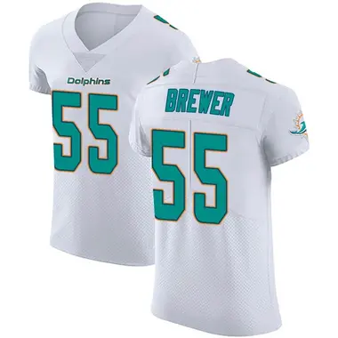 Aaron Brewer Men's Elite White Miami Dolphins Vapor Untouchable Jersey