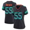 Aaron Brewer Women's Game Blue Miami Dolphins Pitch 2025 Rivalries Collection Jersey