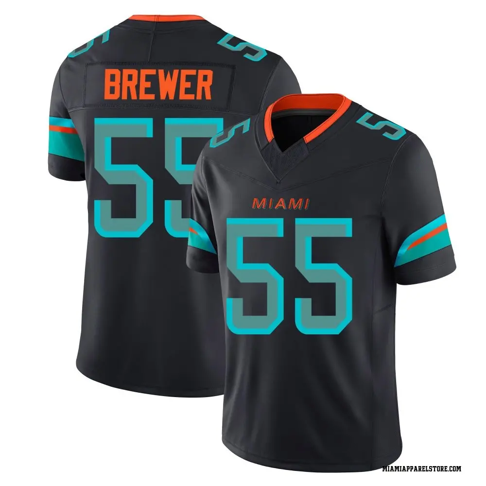 Aaron Brewer Youth Limited Blue Miami Dolphins Pitch 2025 Rivalries Collection Jersey