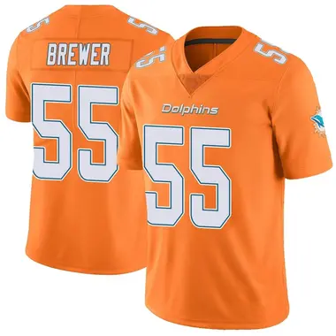 Aaron Brewer Youth Limited Orange Miami Dolphins Color Rush Jersey