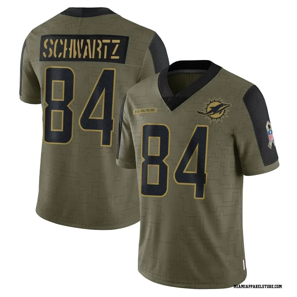 Anthony Schwartz Men's Limited Olive Miami Dolphins 2021 Salute To Service Jersey
