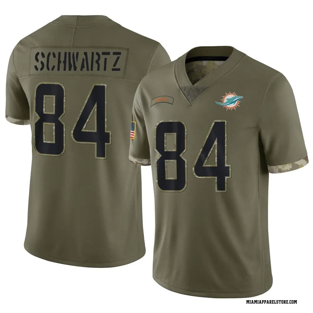 Anthony Schwartz Men's Limited Olive Miami Dolphins 2022 Salute To Service Jersey