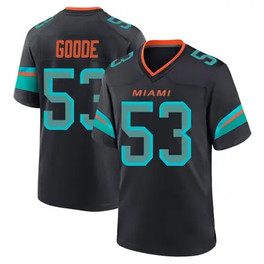 Cameron Goode Men's Game Blue Miami Dolphins Pitch 2025 Rivalries Collection Jersey