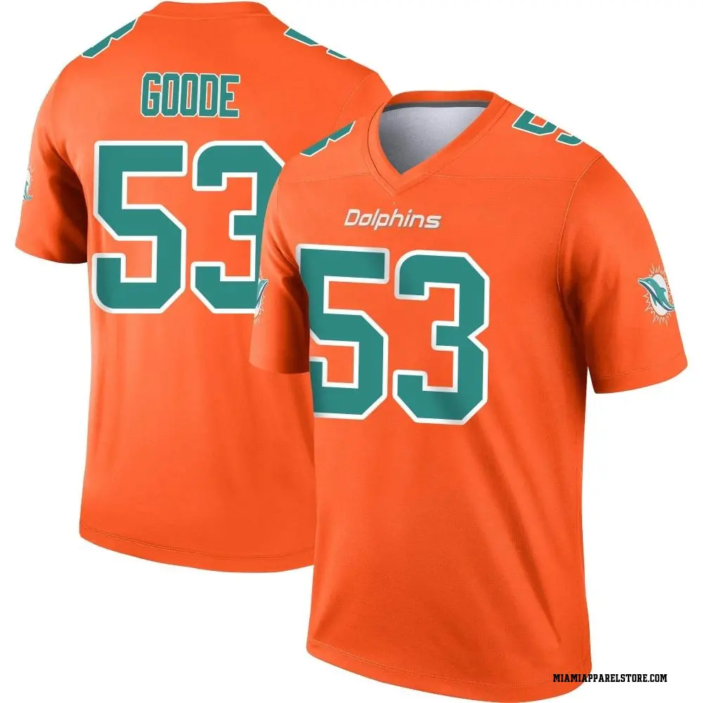 Cameron Goode Men's Legend Orange Miami Dolphins Inverted Jersey