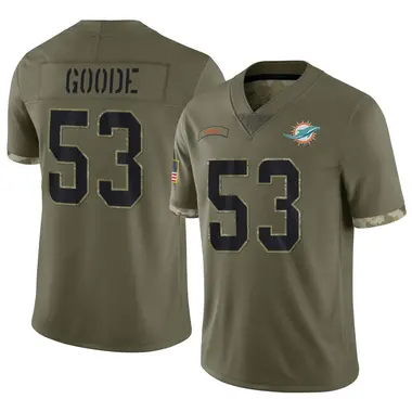 Cameron Goode Men's Limited Olive Miami Dolphins 2022 Salute To Service Jersey