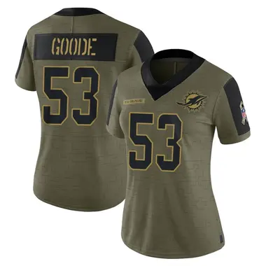 Cameron Goode Women's Limited Olive Miami Dolphins 2021 Salute To Service Jersey