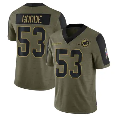 Cameron Goode Youth Limited Olive Miami Dolphins 2021 Salute To Service Jersey