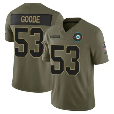 Cameron Goode Youth Limited Olive Miami Dolphins 2025 Salute to Service Jersey