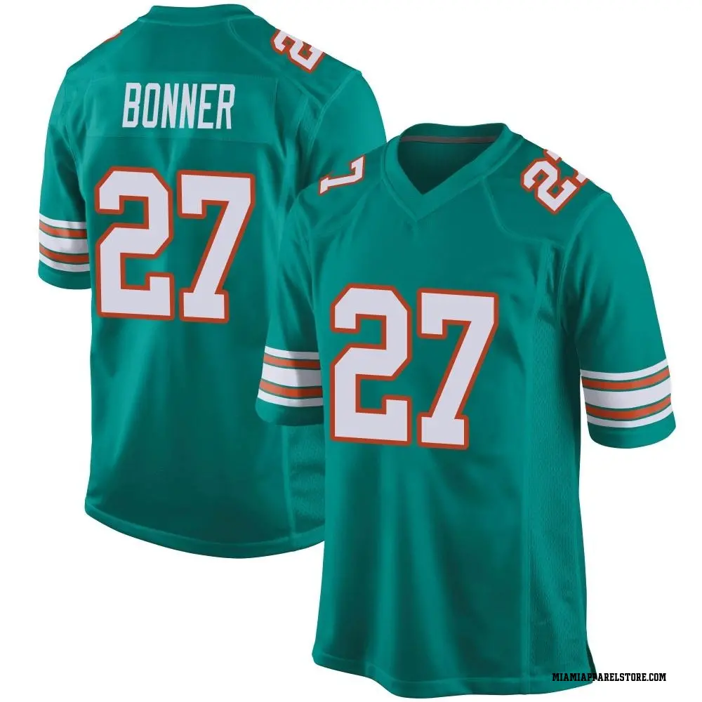 Ethan Bonner Men's Game Aqua Miami Dolphins Alternate Jersey