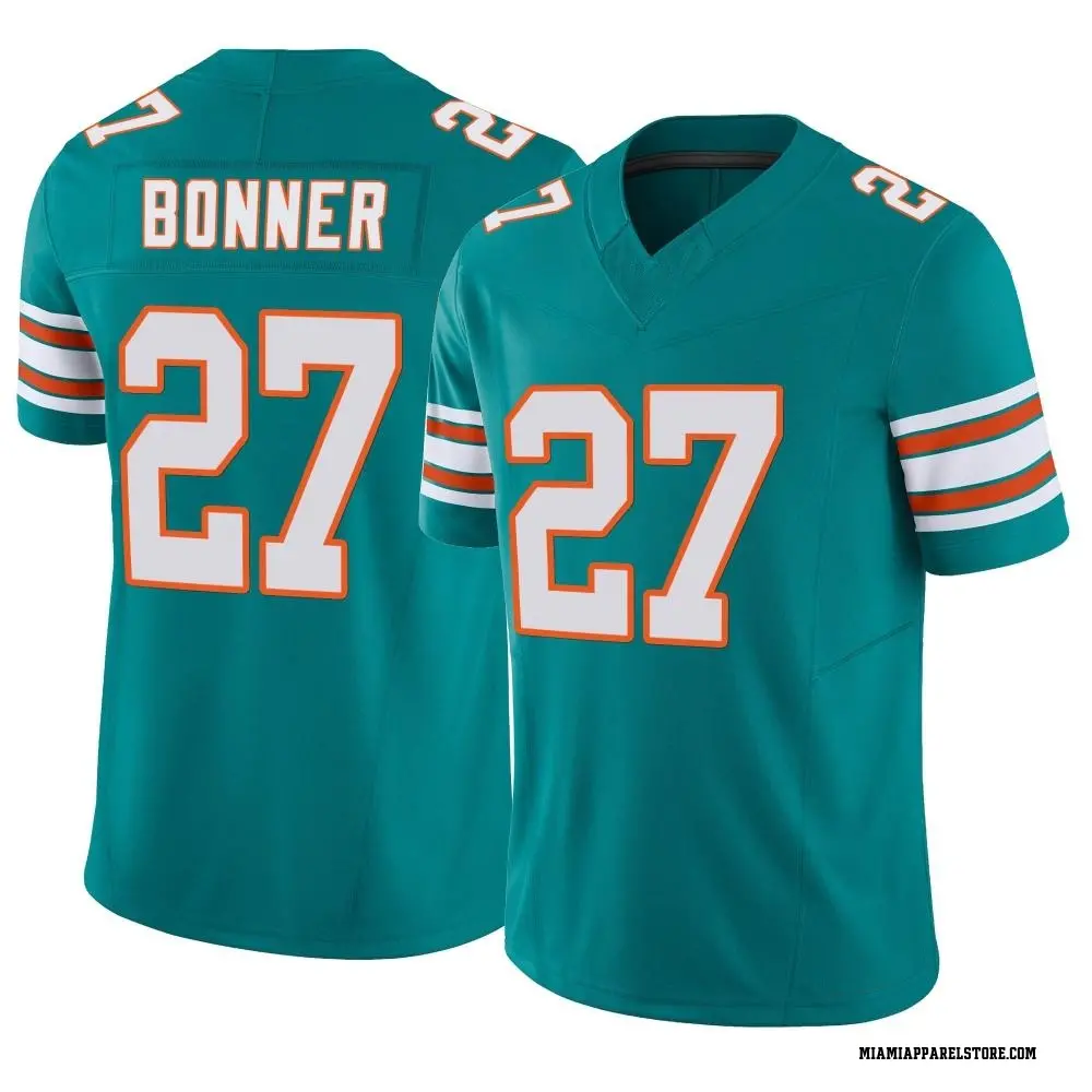 Ethan Bonner Men's Limited Aqua Miami Dolphins Alternate Vapor F.U.S.E. Jersey