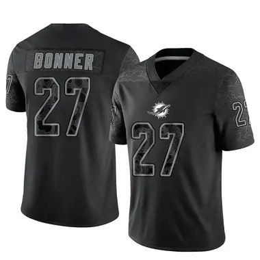 Ethan Bonner Men's Limited Black Miami Dolphins Reflective Jersey