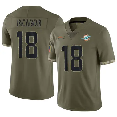 Jalen Reagor Men's Limited Olive Miami Dolphins 2022 Salute To Service Jersey