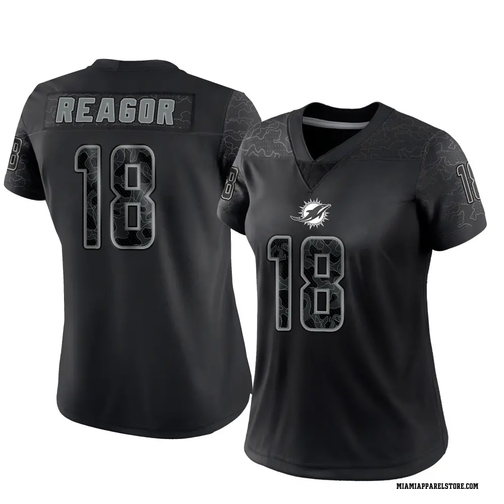 Jalen Reagor Women's Limited Black Miami Dolphins Reflective Jersey