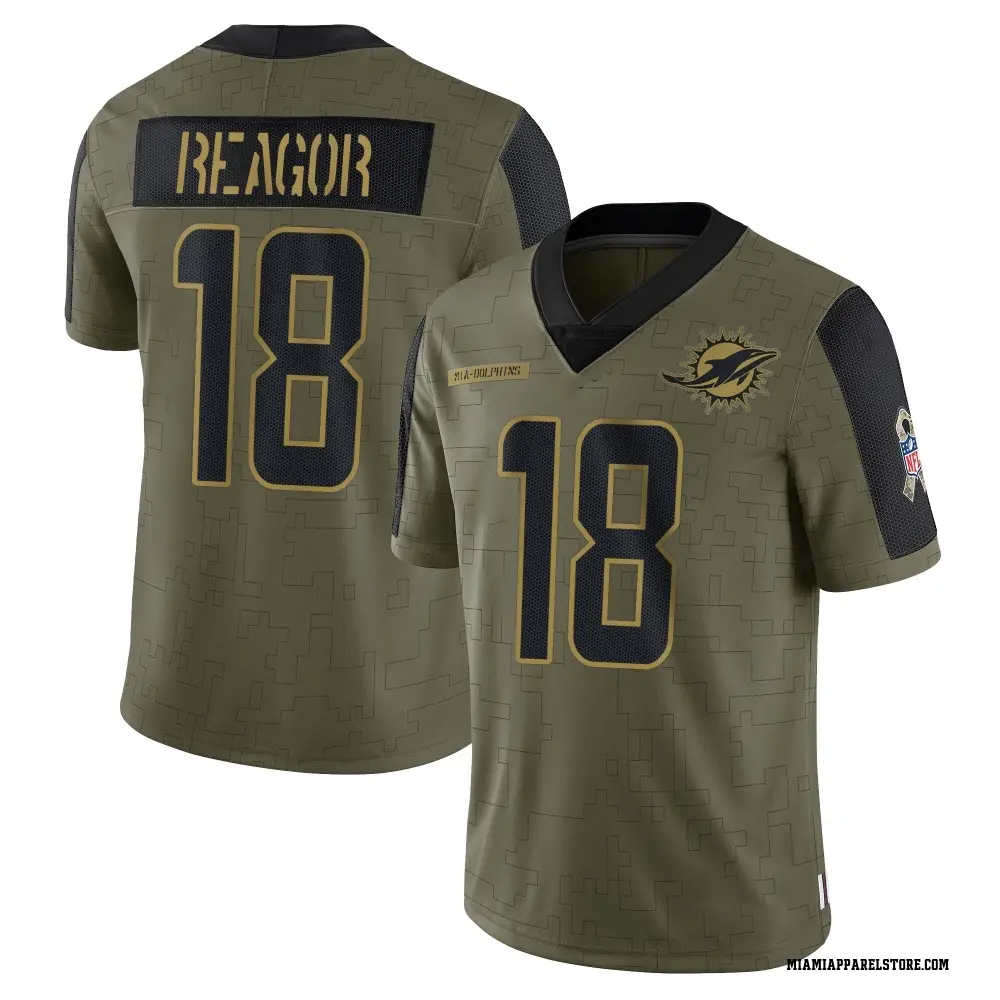 Jalen Reagor Youth Limited Olive Miami Dolphins 2021 Salute To Service Jersey