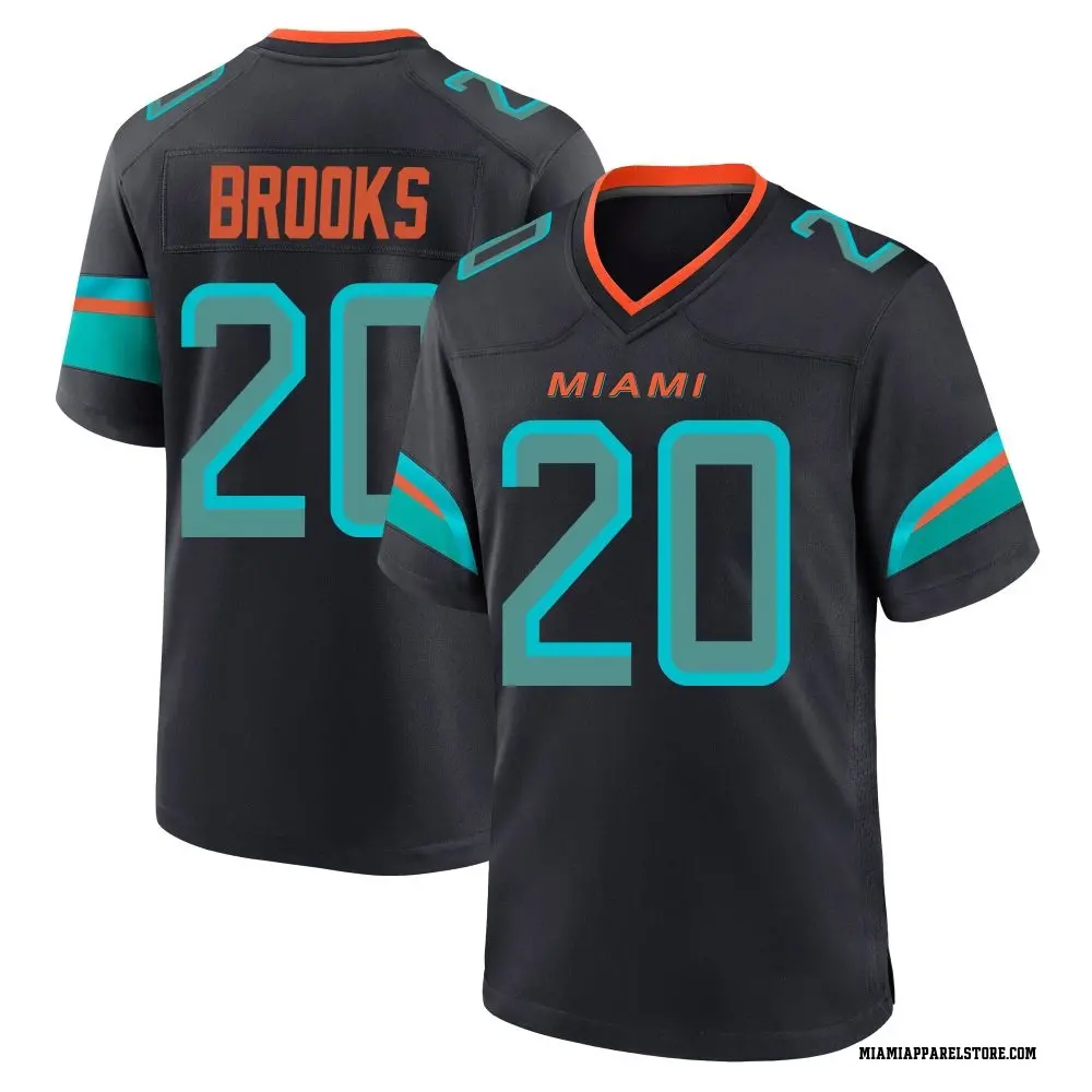 Jordyn Brooks Men's Game Blue Miami Dolphins Pitch 2025 Rivalries Collection Jersey
