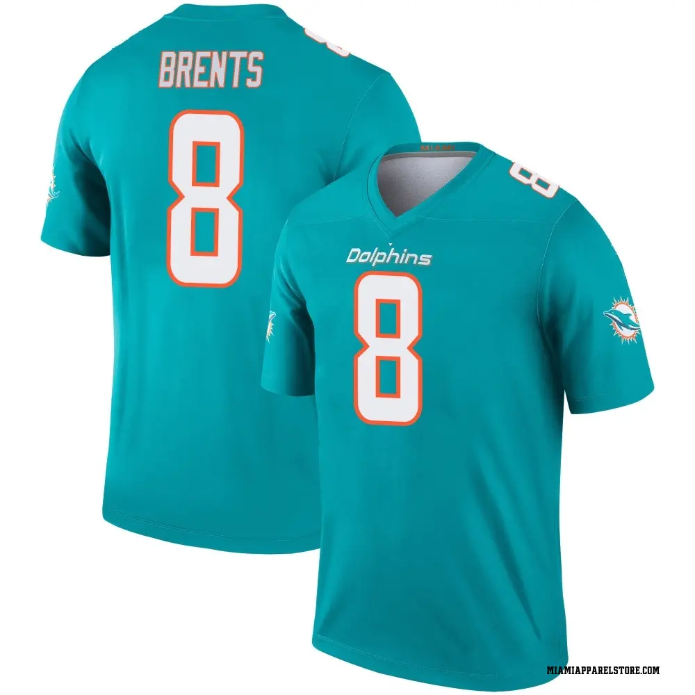 JuJu Brents Men's Legend Aqua Miami Dolphins Jersey