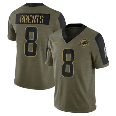 JuJu Brents Youth Limited Olive Miami Dolphins 2021 Salute To Service Jersey