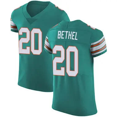 Justin Bethel Men's Elite Green Miami Dolphins Aqua Alternate Vapor Untouchable Jersey