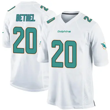 Justin Bethel Men's Game White Miami Dolphins Jersey