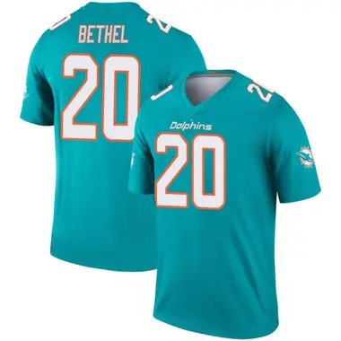 Justin Bethel Men's Legend Aqua Miami Dolphins Jersey
