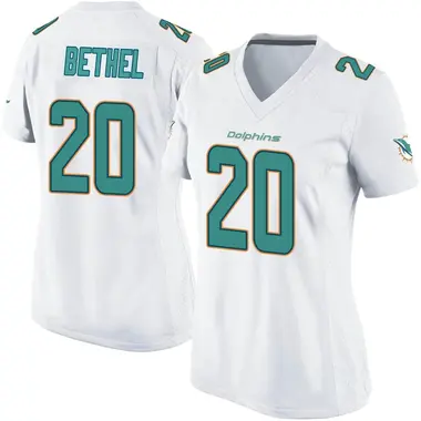 Justin Bethel Women's Game White Miami Dolphins Jersey