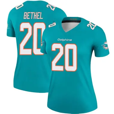 Justin Bethel Women's Legend Aqua Miami Dolphins Jersey