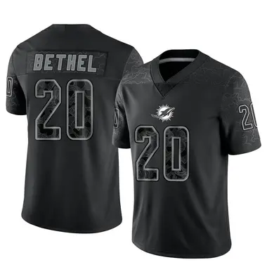 Justin Bethel Youth Limited Black Miami Dolphins Reflective Jersey