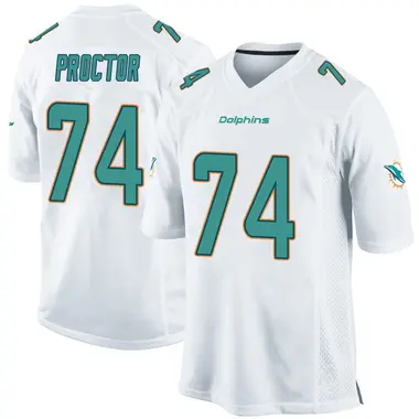 Kadyn Proctor Men's Game White Miami Dolphins Jersey