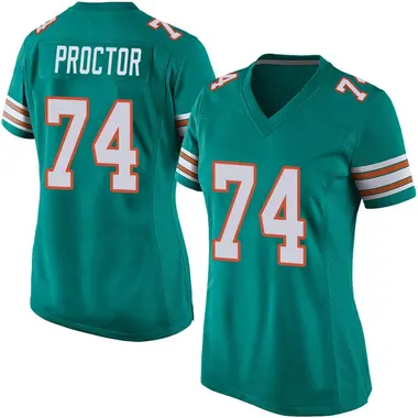 Kadyn Proctor Women's Game Aqua Miami Dolphins Alternate Jersey