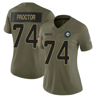 Kadyn Proctor Women's Limited Olive Miami Dolphins 2025 Salute to Service Jersey