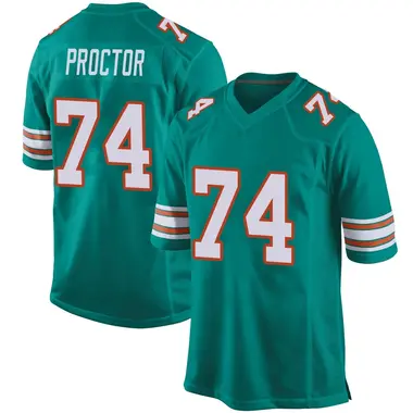 Kadyn Proctor Youth Game Aqua Miami Dolphins Alternate Jersey