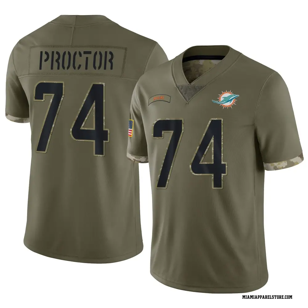 Kadyn Proctor Youth Limited Olive Miami Dolphins 2022 Salute To Service Jersey
