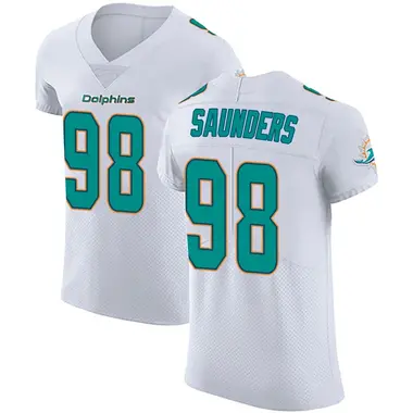 Kahlil Saunders Men's Elite White Miami Dolphins Vapor Untouchable Jersey