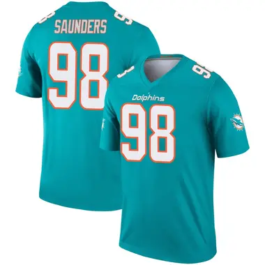 Kahlil Saunders Men's Legend Aqua Miami Dolphins Jersey