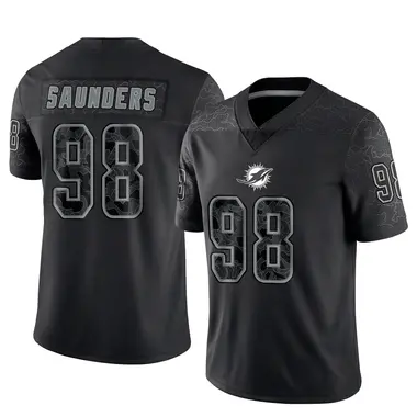 Kahlil Saunders Men's Limited Black Miami Dolphins Reflective Jersey