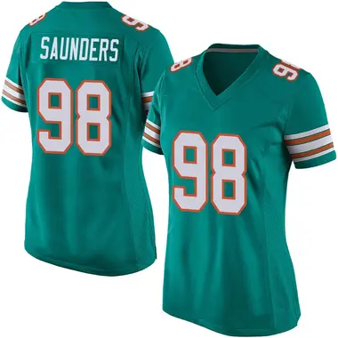 Kahlil Saunders Women's Game Aqua Miami Dolphins Alternate Jersey