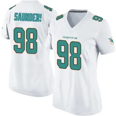 Kahlil Saunders Women's Game White Miami Dolphins Jersey