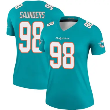Kahlil Saunders Women's Legend Aqua Miami Dolphins Jersey