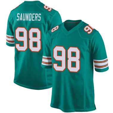 Kahlil Saunders Youth Game Aqua Miami Dolphins Alternate Jersey