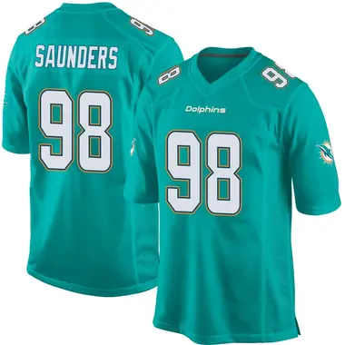 Kahlil Saunders Youth Game Aqua Miami Dolphins Team Color Jersey