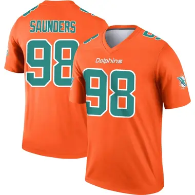 Kahlil Saunders Youth Legend Orange Miami Dolphins Inverted Jersey