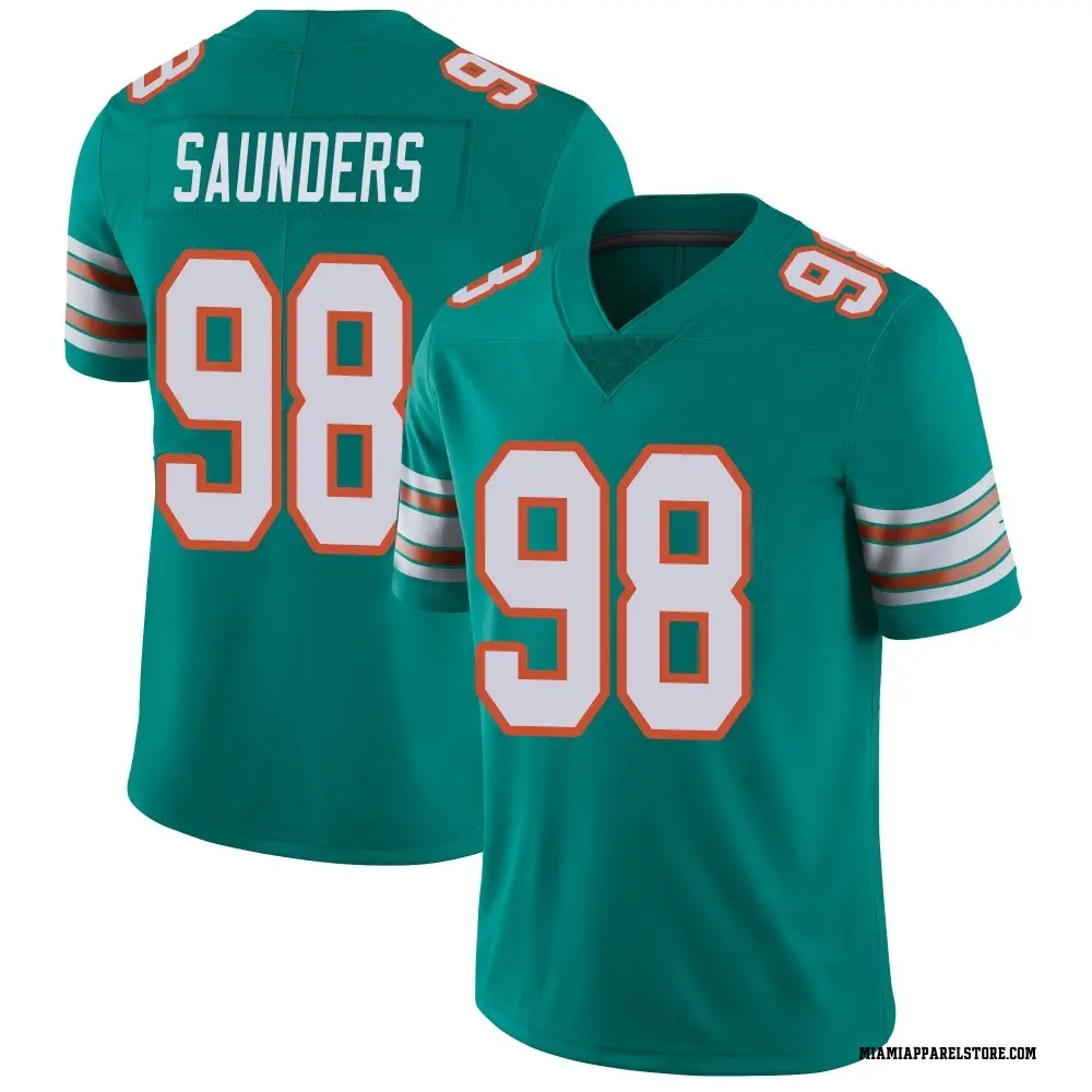 Kahlil Saunders Youth Limited Aqua Miami Dolphins Alternate Vapor Untouchable Jersey