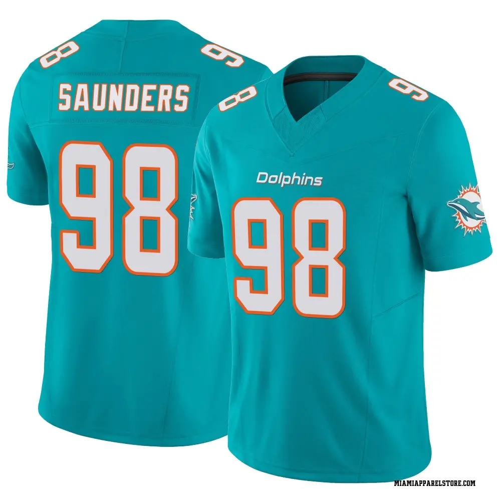 Kahlil Saunders Youth Limited Aqua Miami Dolphins Vapor F.U.S.E. Jersey