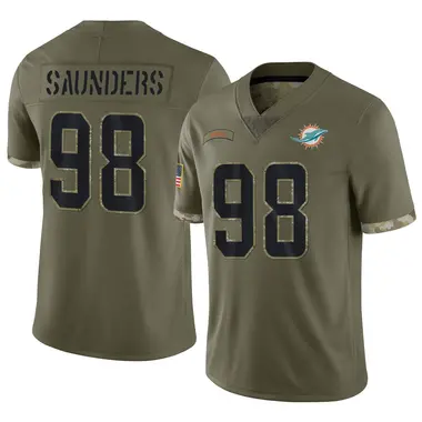 Kahlil Saunders Youth Limited Olive Miami Dolphins 2022 Salute To Service Jersey