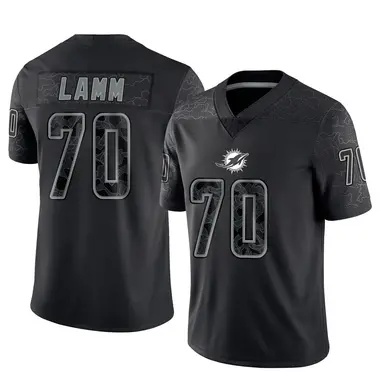 Kendall Lamm Men's Limited Black Miami Dolphins Reflective Jersey