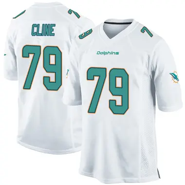 Kevin Cline Men's Game White Miami Dolphins Jersey