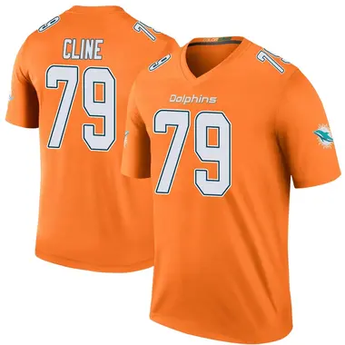Kevin Cline Men's Legend Orange Miami Dolphins Color Rush Jersey