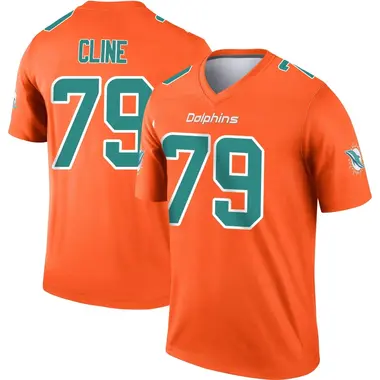 Kevin Cline Men's Legend Orange Miami Dolphins Inverted Jersey