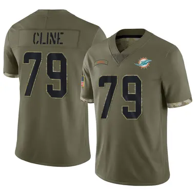 Kevin Cline Men's Limited Olive Miami Dolphins 2022 Salute To Service Jersey